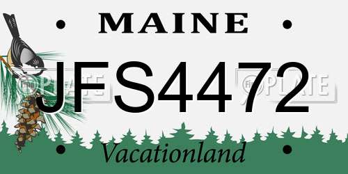 JFS4472 Maine License Plate