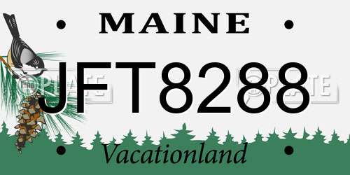 JFT8288 Maine License Plate