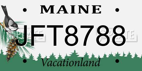 JFT8788 Maine License Plate