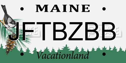 JFTBZBB Maine License Plate
