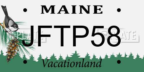 JFTP58 Maine License Plate