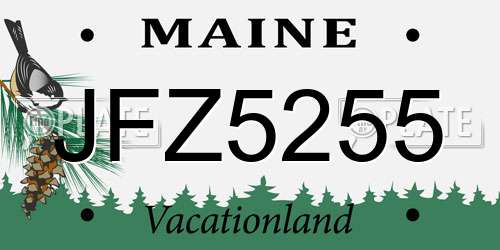 JFZ5255 Maine License Plate
