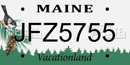 JFZ5755 Maine License Plate