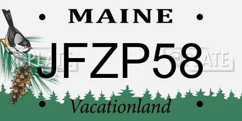 JFZP58 Maine License Plate
