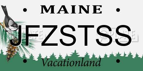 JFZSTSS Maine License Plate
