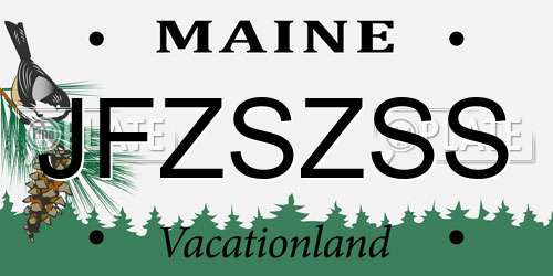 JFZSZSS Maine License Plate