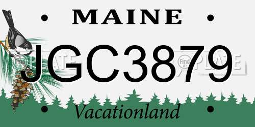 JGC3879 Maine License Plate