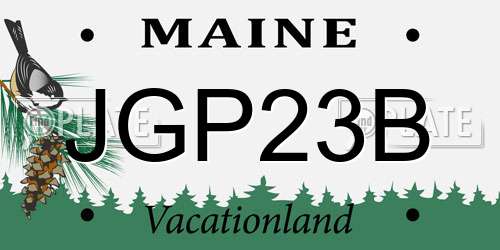 JGP23B Maine License Plate