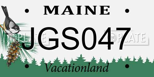 JGS047 Maine License Plate
