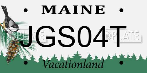 JGS04T Maine License Plate