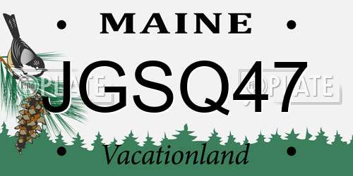JGSQ47 Maine License Plate