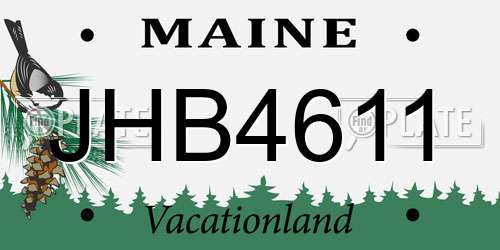 JHB4611 Maine License Plate
