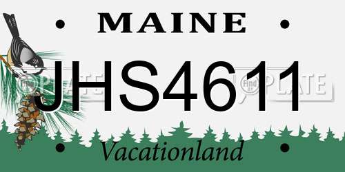 JHS4611 Maine License Plate