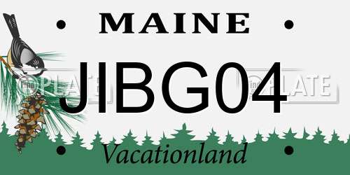 JIBG04 Maine License Plate