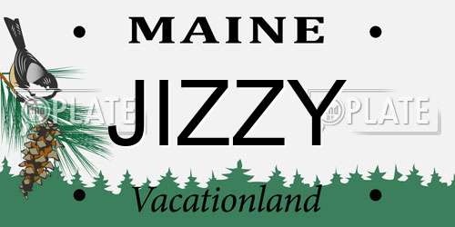 JIZZY Maine License Plate