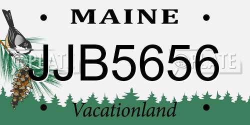 JJB5656 Maine License Plate