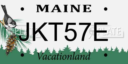 JKT57E Maine License Plate