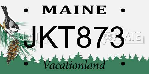 JKT873 Maine License Plate