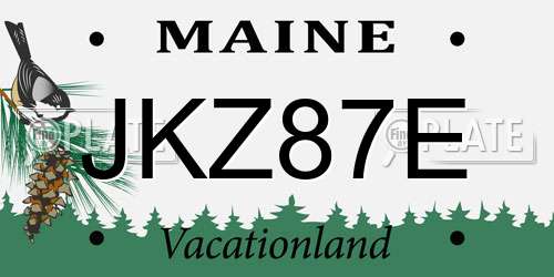 JKZ87E Maine License Plate