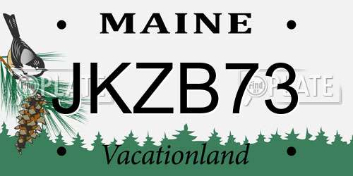 JKZB73 Maine License Plate