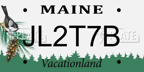 JL2T7B Maine License Plate