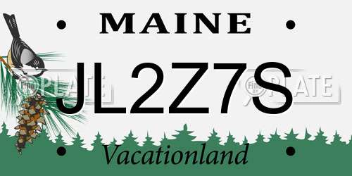 JL2Z7S Maine License Plate