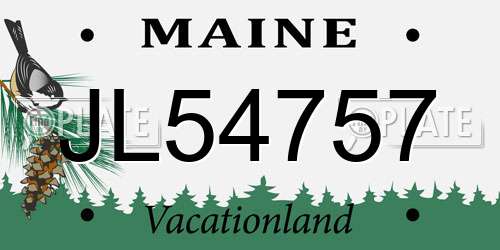 JL54757 Maine License Plate