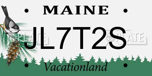 JL7T2S Maine License Plate