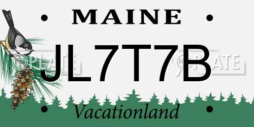 JL7T7B Maine License Plate