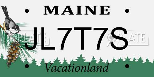 JL7T7S Maine License Plate