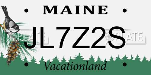 JL7Z2S Maine License Plate