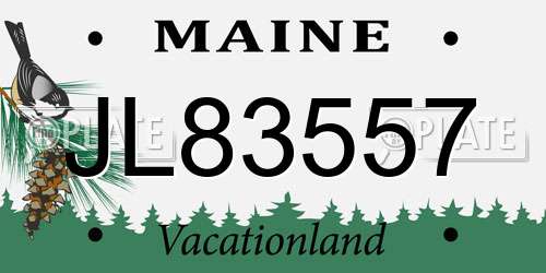 JL83557 Maine License Plate