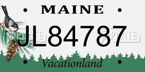 JL84787 Maine License Plate