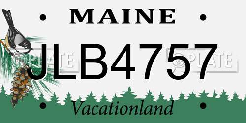 JLB4757 Maine License Plate