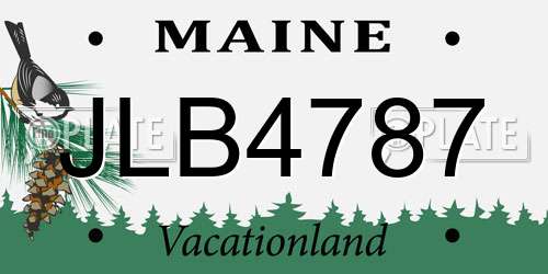 JLB4787 Maine License Plate