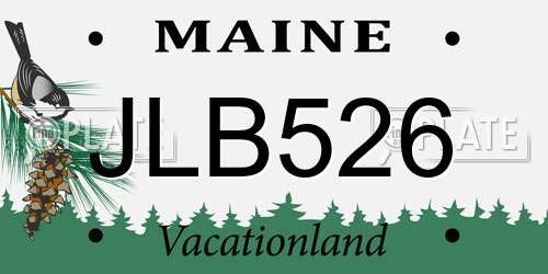 JLB526 Maine License Plate