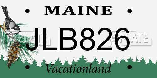 JLB826 Maine License Plate