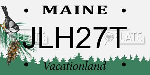 JLH27T Maine License Plate