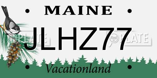 JLHZ77 Maine License Plate