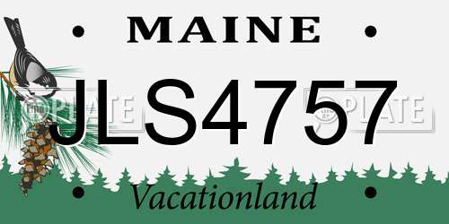 JLS4757 Maine License Plate