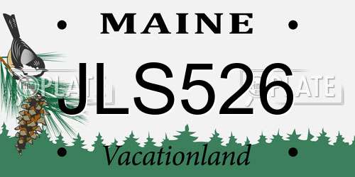 JLS526 Maine License Plate