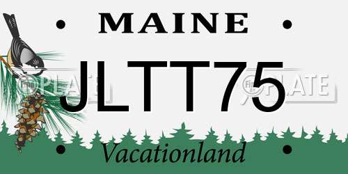 JLTT75 Maine License Plate