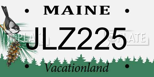 JLZ225 Maine License Plate