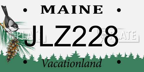JLZ228 Maine License Plate