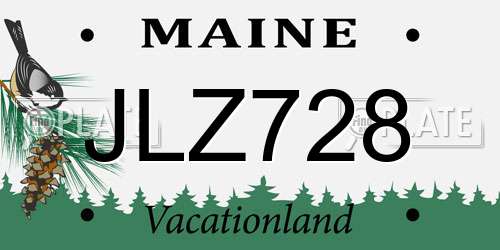JLZ728 Maine License Plate