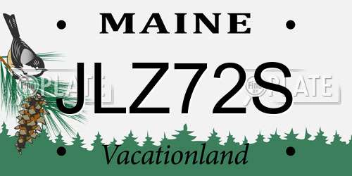 JLZ72S Maine License Plate