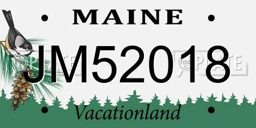 JM52018 Maine License Plate
