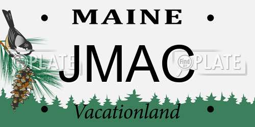 JMAC Maine License Plate