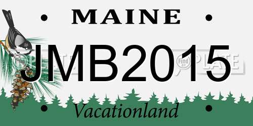 JMB2015 Maine License Plate