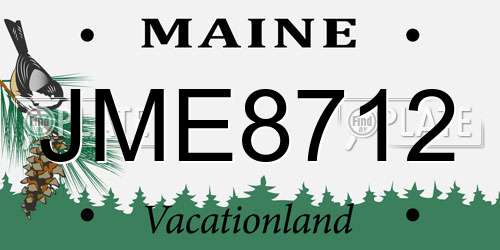 JME8712 Maine License Plate